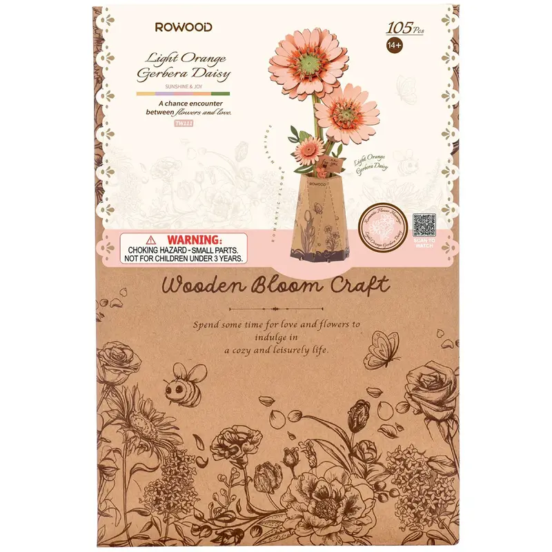 Puzzle 3D Gerbera Orange Clair